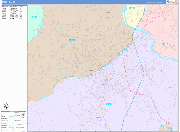 Rock Hill Wall Map